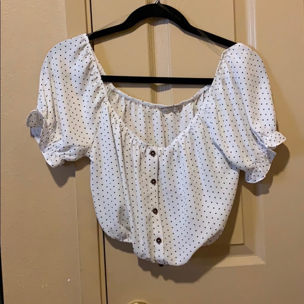 Sheer polka dot top